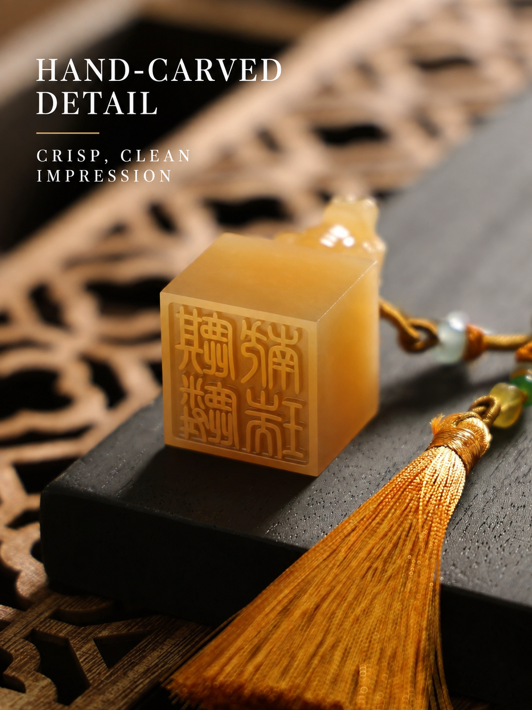 Hand-carved Chinese name seal face showing crisp carved detail